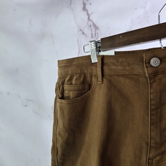 Judy Blue Shorts Womens 3X Brown Denim Jean Mid Cut Off Frayed Brandy Sienna - Picture 2 of 14